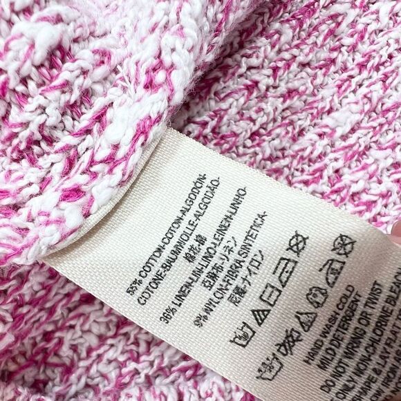 Free People Pullover Sweater Women's Medium Linen Blend Crew Neck Raglan Sleeve - Picture 6 of 10